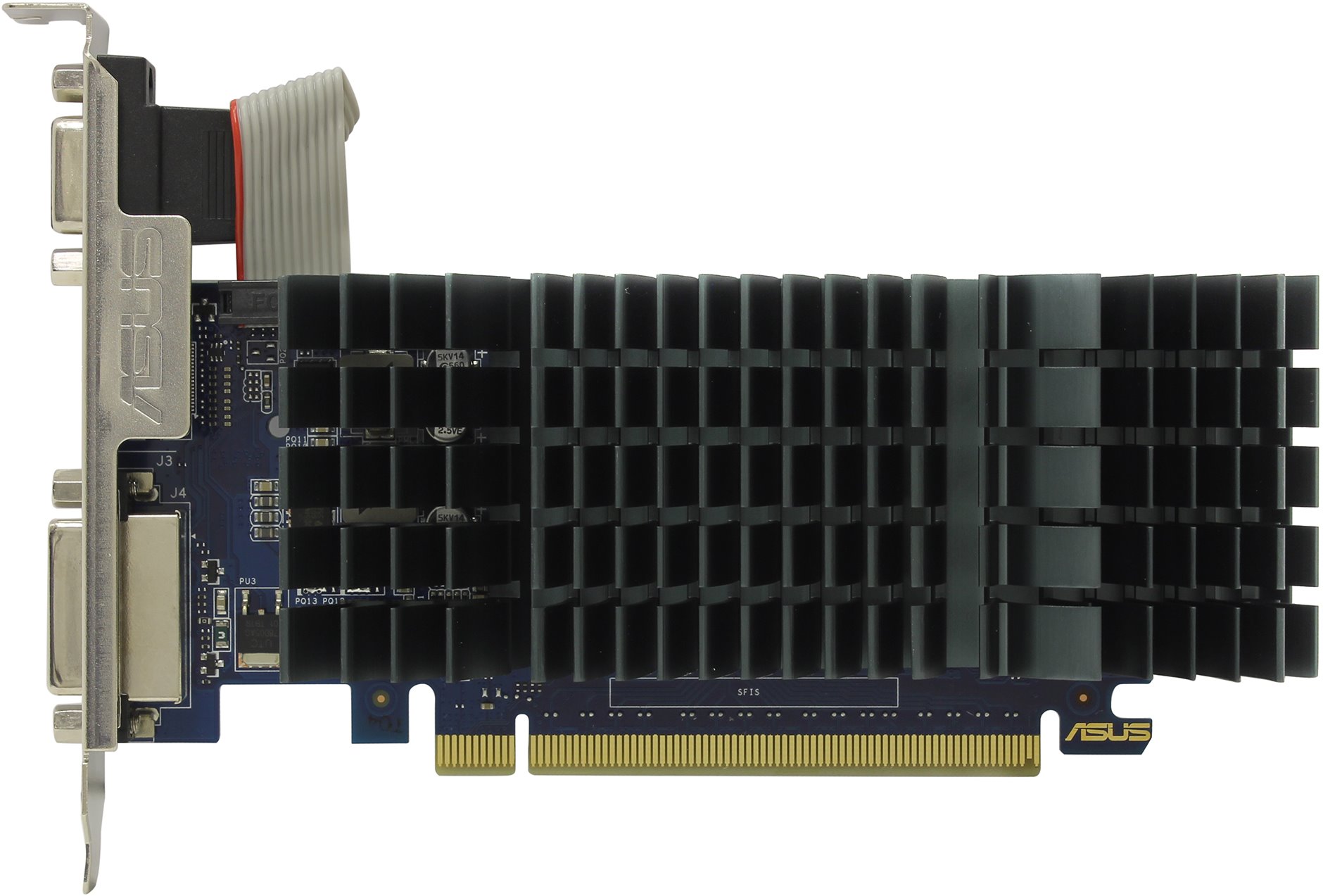 Видеокарта ASUS NVIDIA GeForce GT730 0dB Cooling, 2Gb DDR5, 64bit, PCI-E, VGA, DVI, HDMI, Retail (GT730-SL-2GD5-BRK)