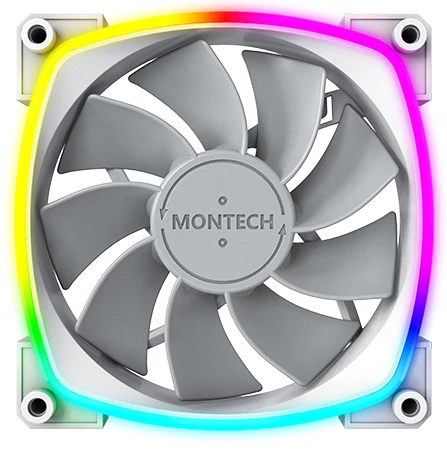 

Вентилятор MONTECH RX120 Reverse ARGB, 120 мм, 1600rpm, 27 дБ, 4-pin PWM, 1шт, белый, ARGB подсветка (RX120 PWM WHITE), RX120 Reverse ARGB