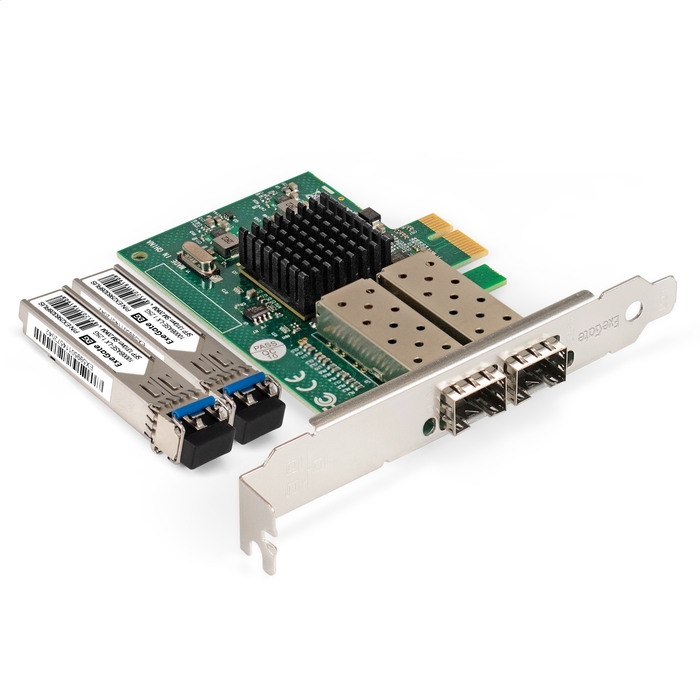 Сетевая карта ExeGate EXE-82576-F2 + 2x EXT-1G-SM1310-LC2-20KM, 2xSFP, 1 Гб/с (EX299087RUS)