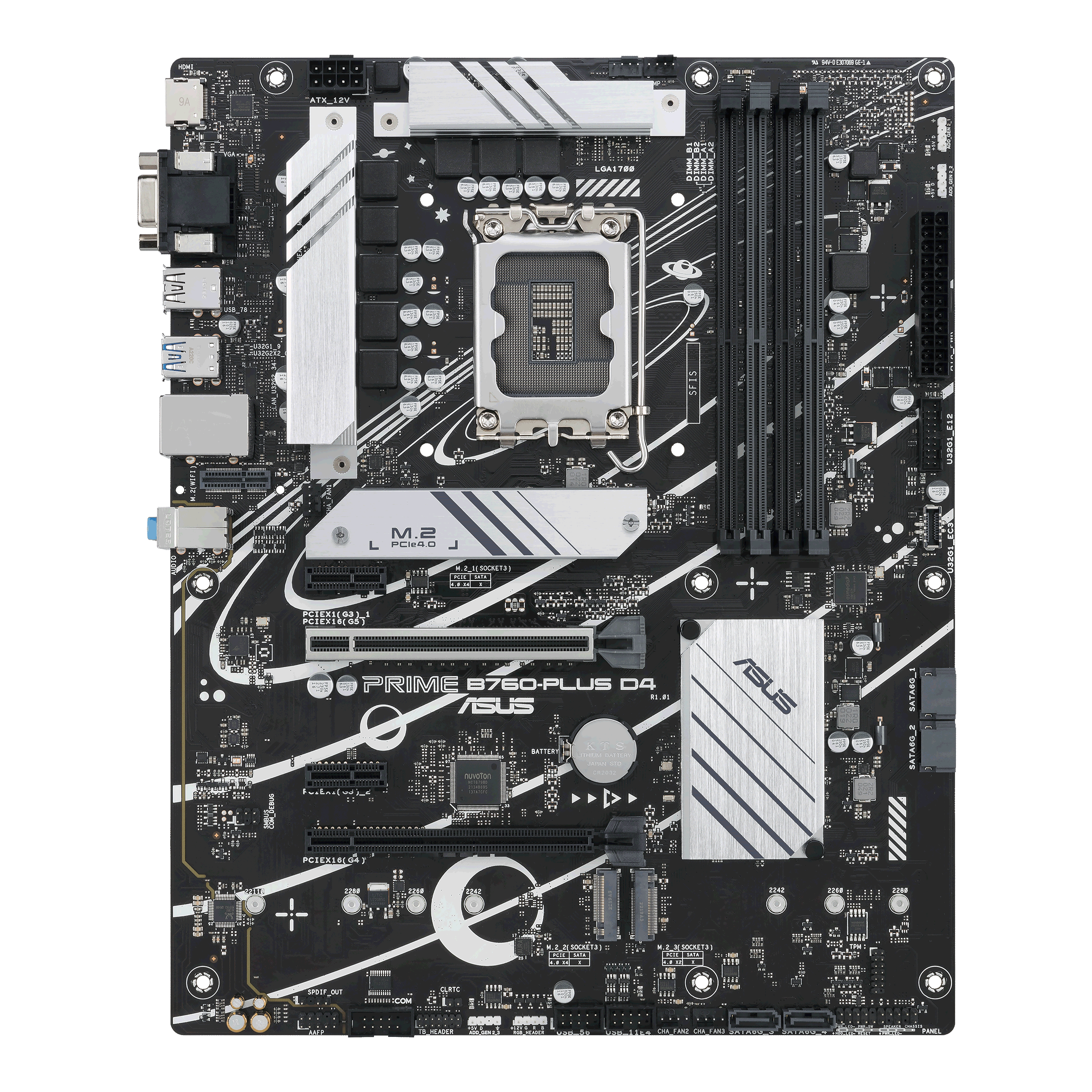Материнская плата ASUS PRIME B760-PLUS D4, Socket1700, Intel B760, 4xDDR4, 2PCI-Ex16, 4SATA3, 7.1-ch, 2.5GLAN, 5 USB 3.2, 2 USB Type-C, VGA, HDMI, DP, ATX, Retail б/у