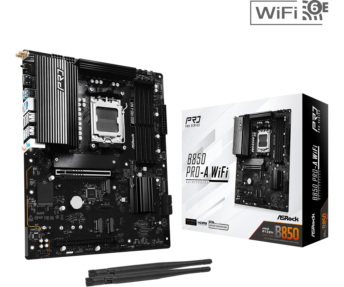 Материнская плата ASRock B850 PRO-A WIFI, AM5, AMD B850, ATX
