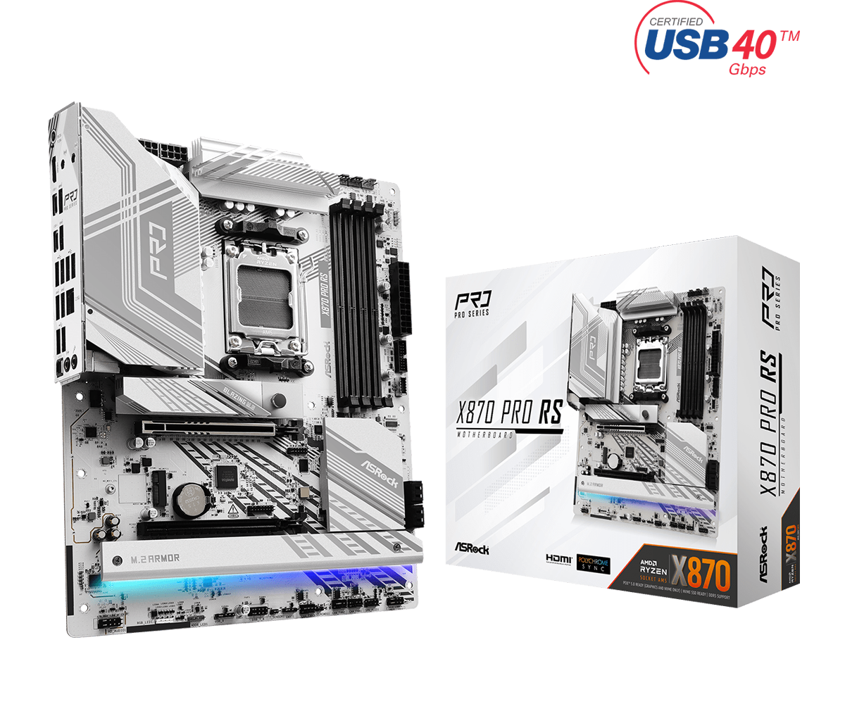 Материнская плата ASRock X870 PRO RS, AM5, AMD X870, ATX