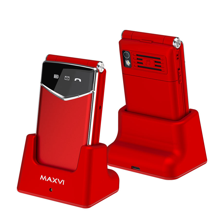 Мобильный телефон MAXVI E11ds красный/серебристый