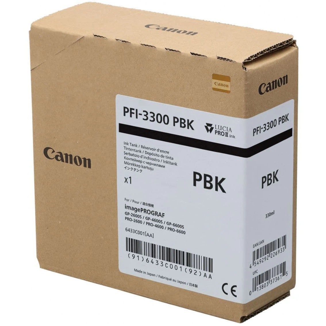 Картридж Canon PFI-3300 (6433C001), фото черный, 330 мл