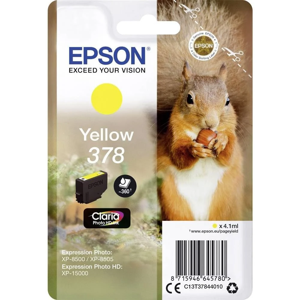 Картридж Epson 378 (C13T37844010), желтый, 4 мл