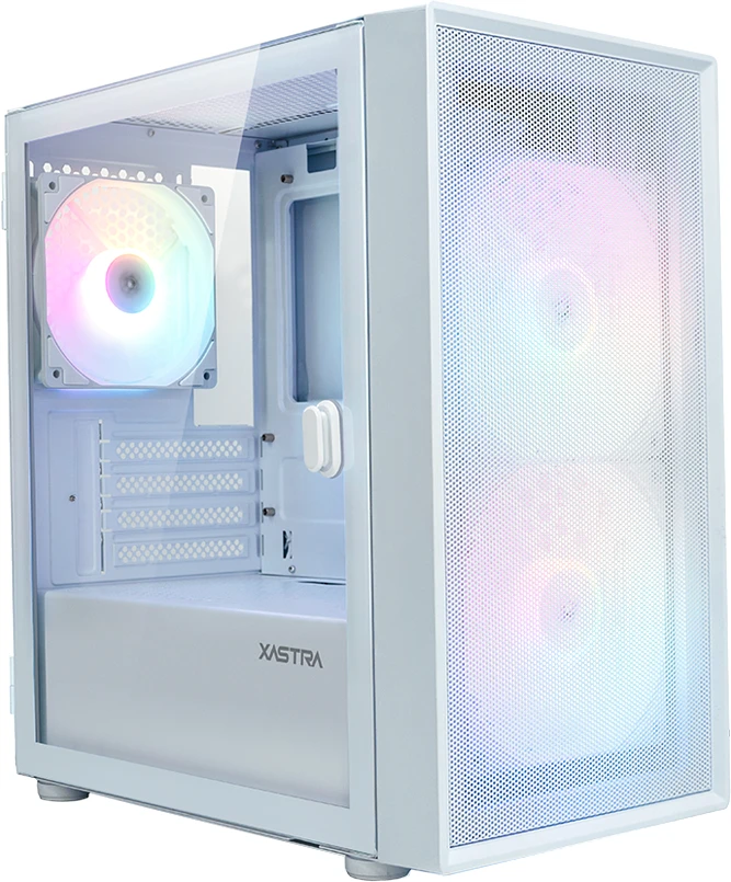 Корпус XASTRA A305M 3FRGB, Mini-Tower, без БП, белый