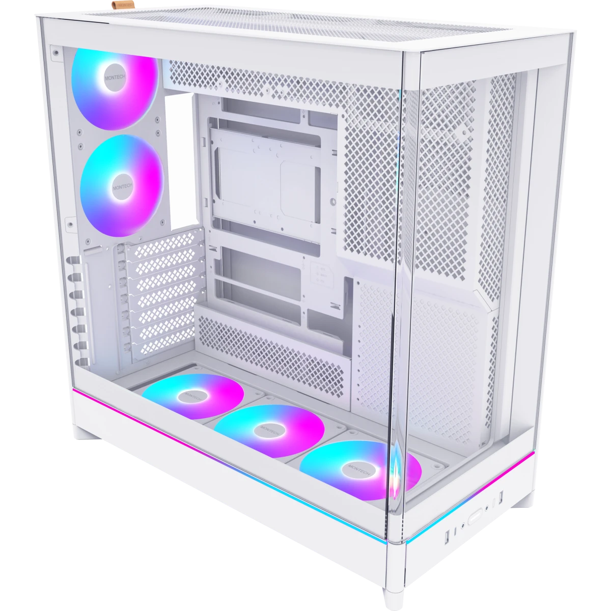 Корпус MONTECH HS02 PRO WHITE, Midi-Tower, без БП, белый