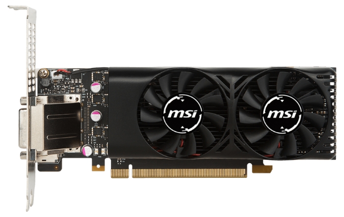 Видеокарта MSI NVIDIA GeForce GTX 1050ti, 4Gb DDR5, 128bit, PCI-E, DVI, HDMI, DP, Retail (GTX 1050 Ti 4GT LP) - фото 1