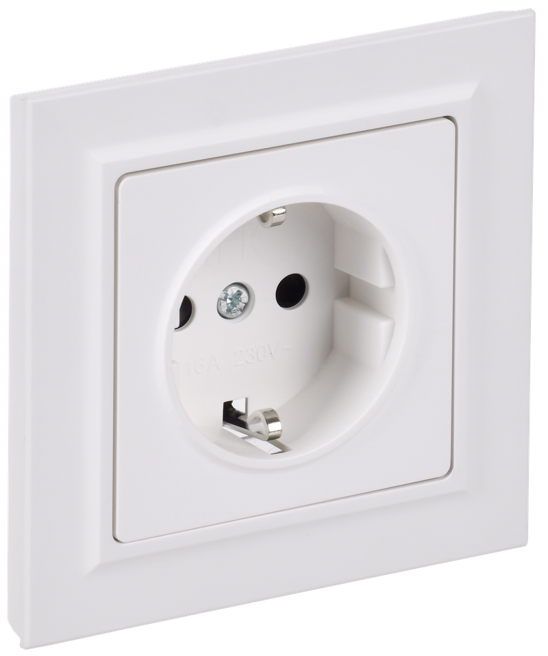 Розетка IEK Brite РСР14-1-0-БрАБ, однопостовая, арктический белый