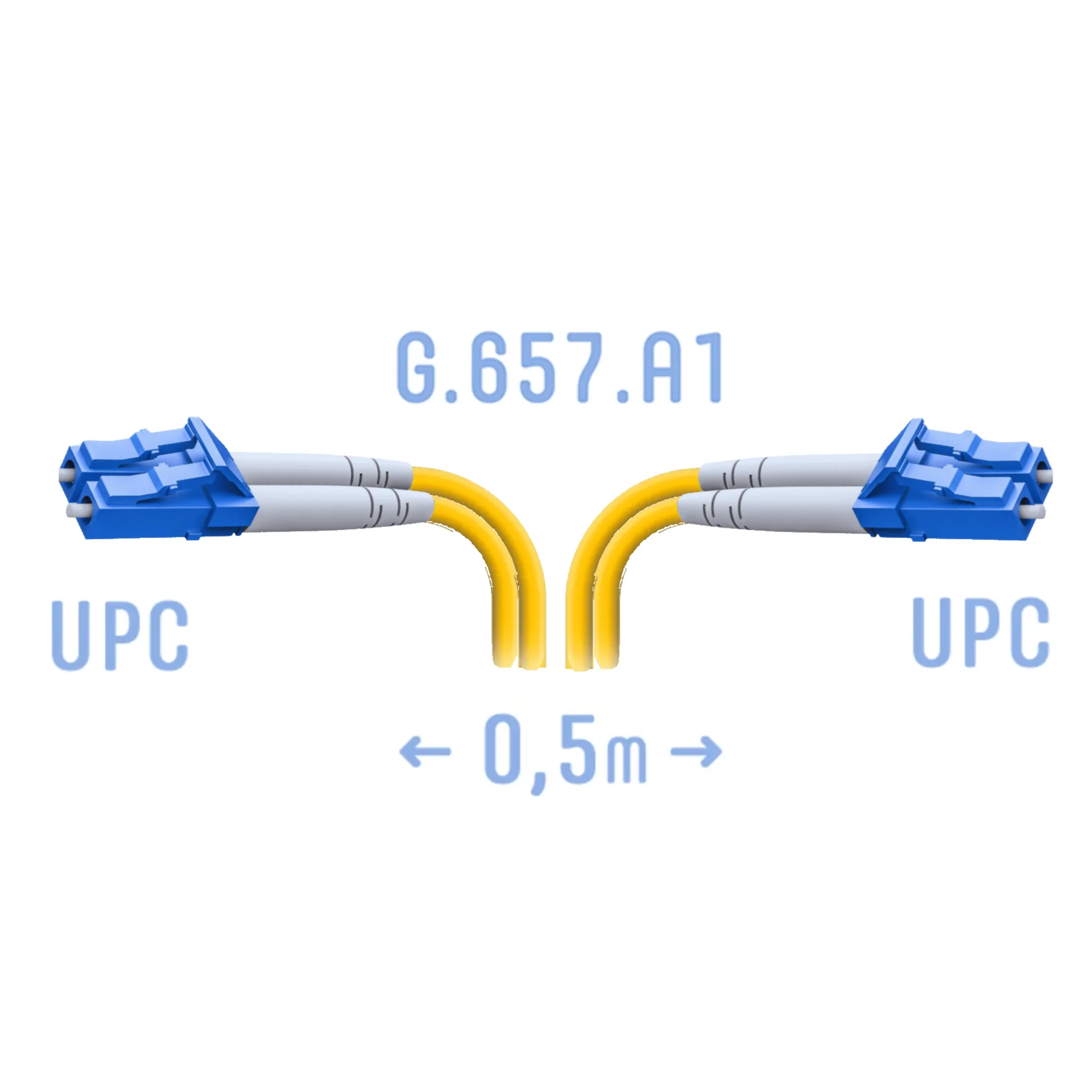 Патч-корд оптический SNR одномодовый, двойной, 50 см (BO-PC-LC/UPC-DPX-A-0.5m)