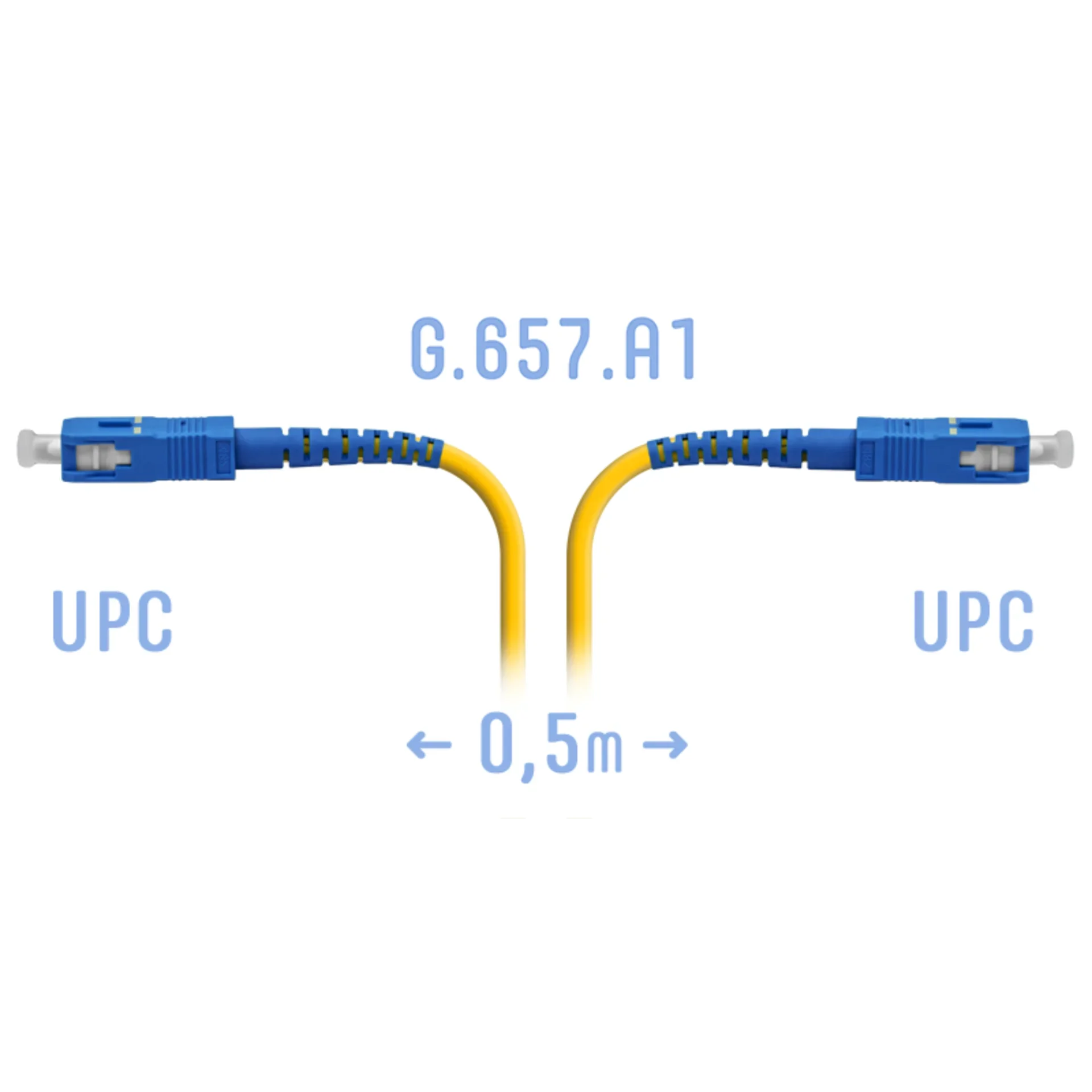 Патч-корд оптический SNR одномодовый, одинарный, 50 см (BO-PC-SC/UPC-A-0.5m)