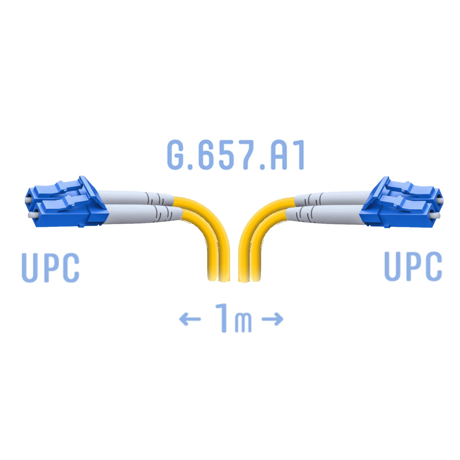 Патч-корд оптический SNR одномодовый, двойной, 1 м (BO-PC-LC/UPC-DPX-A-1m)