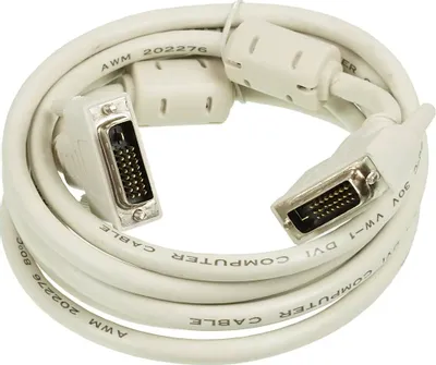 Кабель DVI(M)-DVI(M) Dual Link, ферритовый фильтр, 3 м, серый б/у, следы эксплуатации