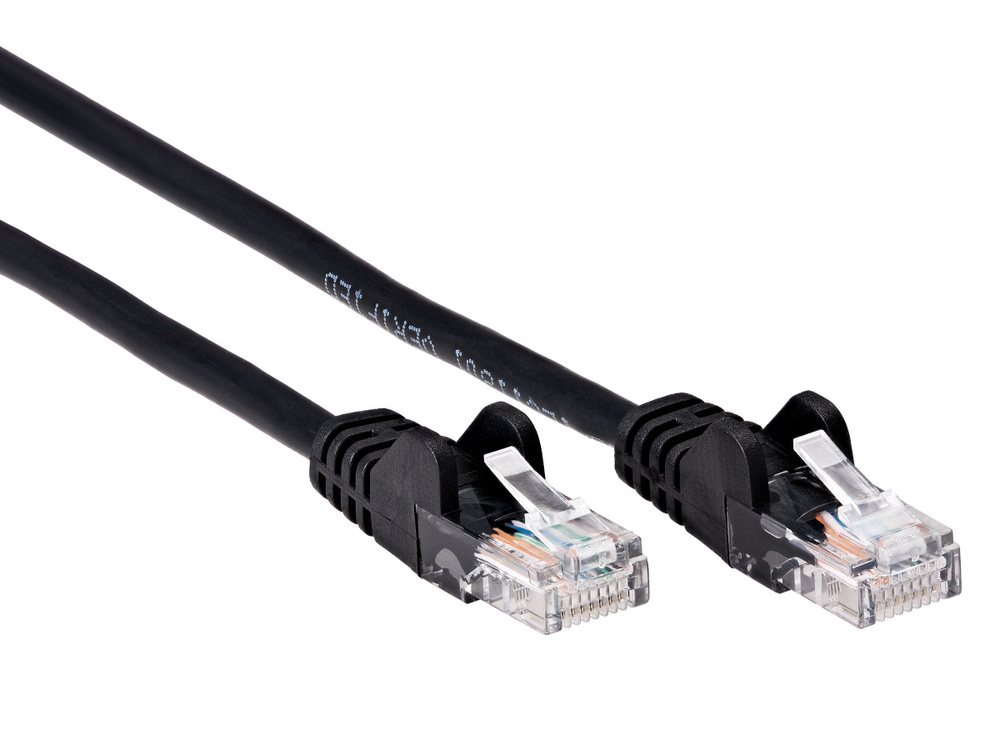 Патч-корд Maxicord UTP, кат.5e, 0.5 м, RJ45-RJ45, черный (MC-PC-U5-R45-BK-0.5)