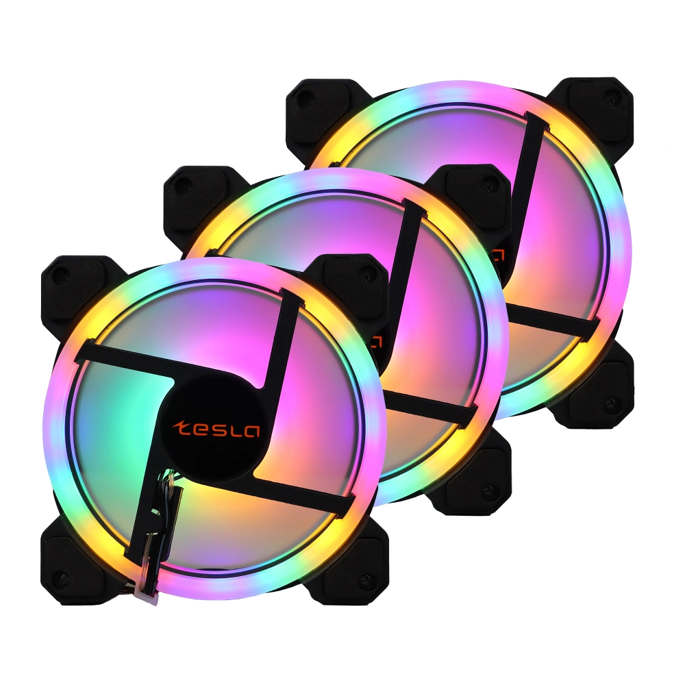 Комплект вентиляторов TESLA RGB 120-LD3, 120 мм, 3шт (TSL-120-LD3)
