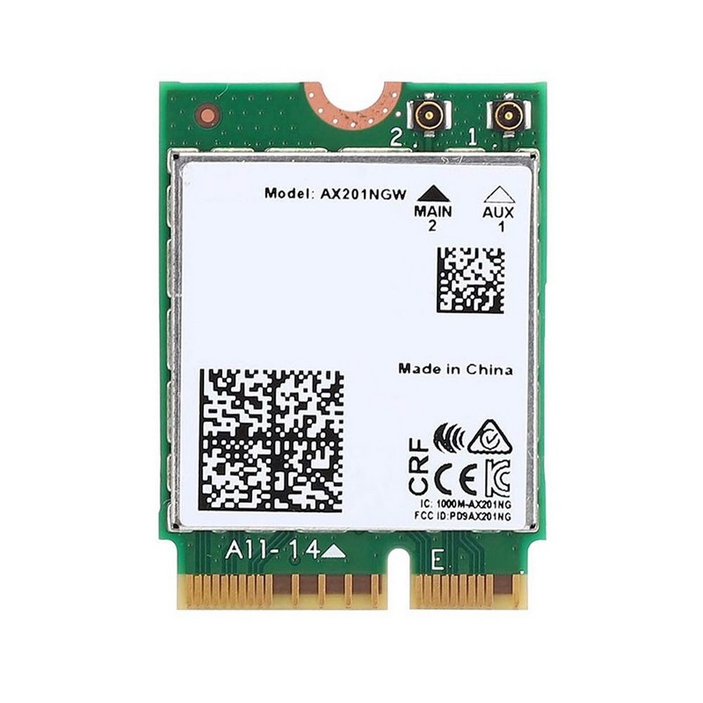 

Адаптер Wi-Fi+Bluetooth Intel AX201NGW, 802.11a/b/g/n/ac/ax, 2.4 / 5 ГГц, до 2.4 Гбит/с, 20 дБм, M.2 E Key 2230 (999TD0/AX201.NGWG.NV), AX201