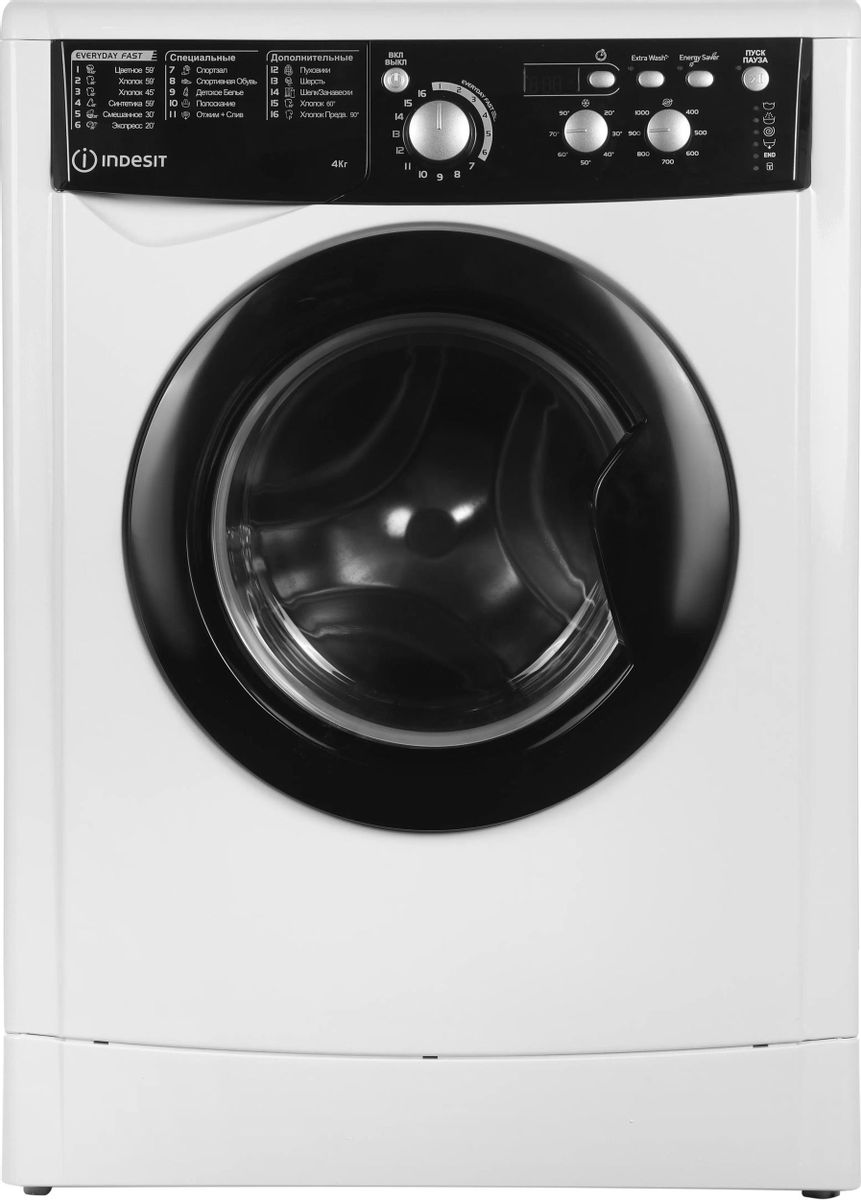Стиральная машина Indesit EWUD 4105 BK CIS, 4 кг, 1000 об/мин