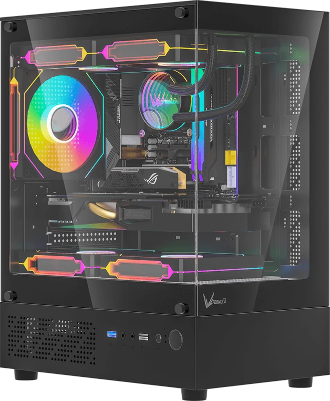 Корпус Formula V Crystal Z1CM Plus FR, Mini-Tower, без БП, черный