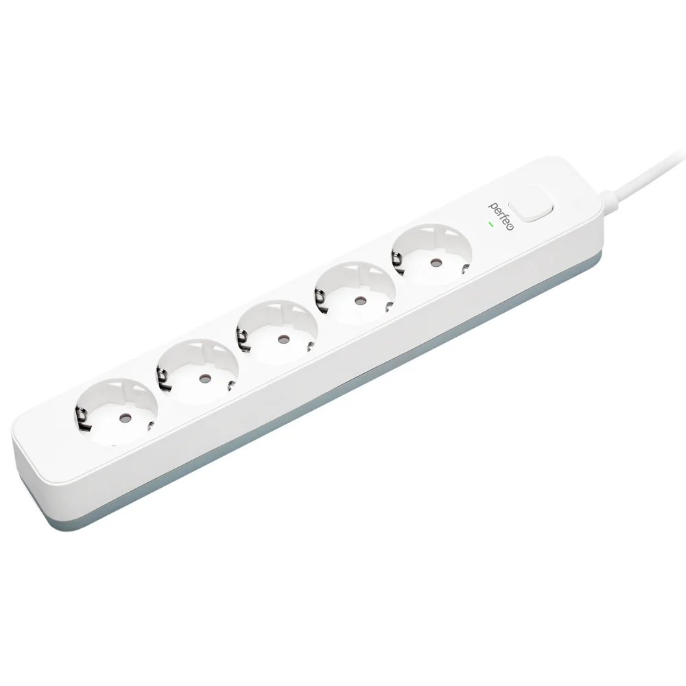Сетевой фильтр Perfeo POWER STREAM, 5-розеток, 5 м, белый (PF_C3967)
