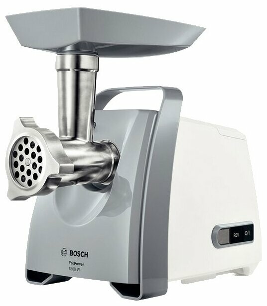 Электрическая мясорубка Bosch MFW 66020, 1.8 кВт, 3 кг/мин, белый/серый (MFW 66020) плохая упаковка