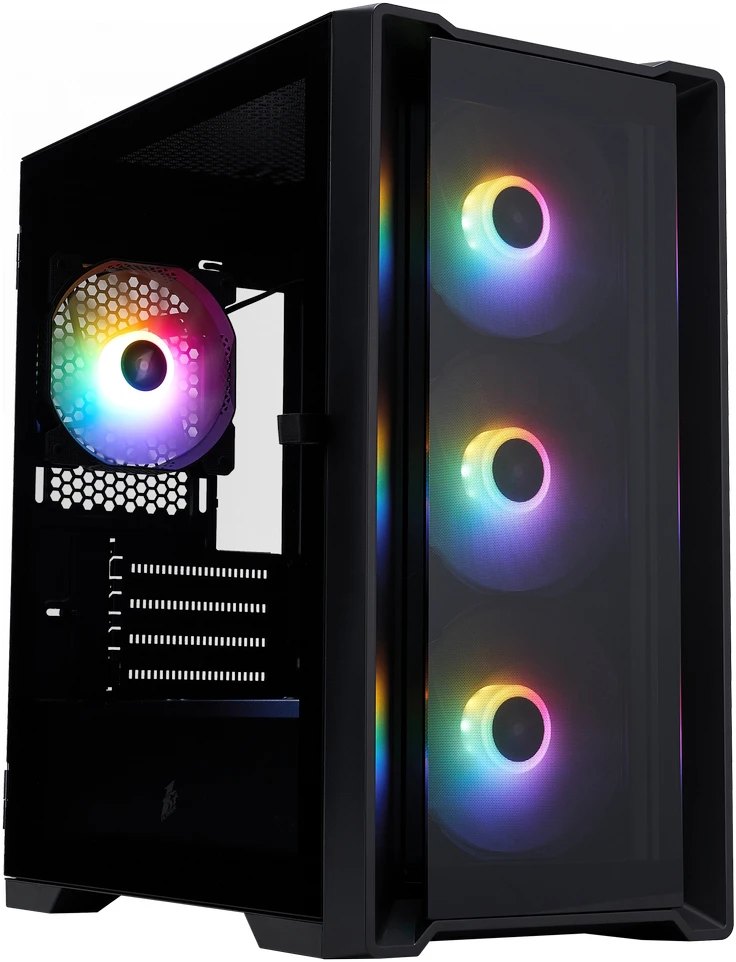 Корпус 1STPLAYER TRILOBITE T4-G FRGB, Mini-Tower, без БП, черный