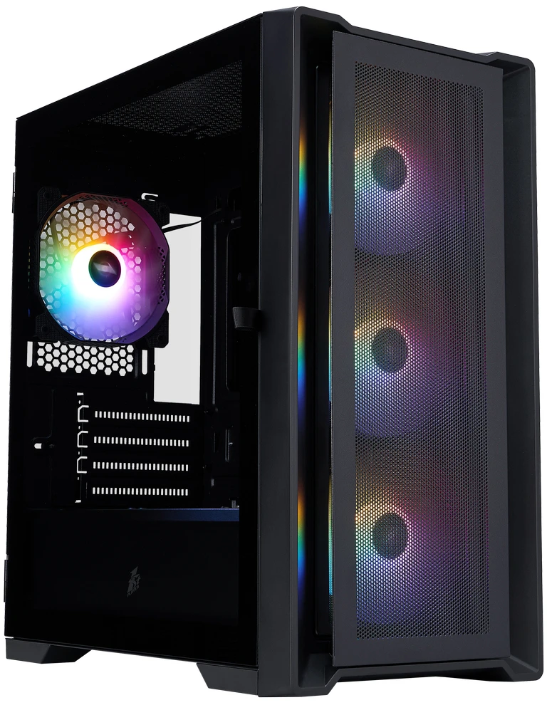 Корпус 1STPLAYER TRILOBITE T4 FRGB, Mini-Tower, без БП, черный