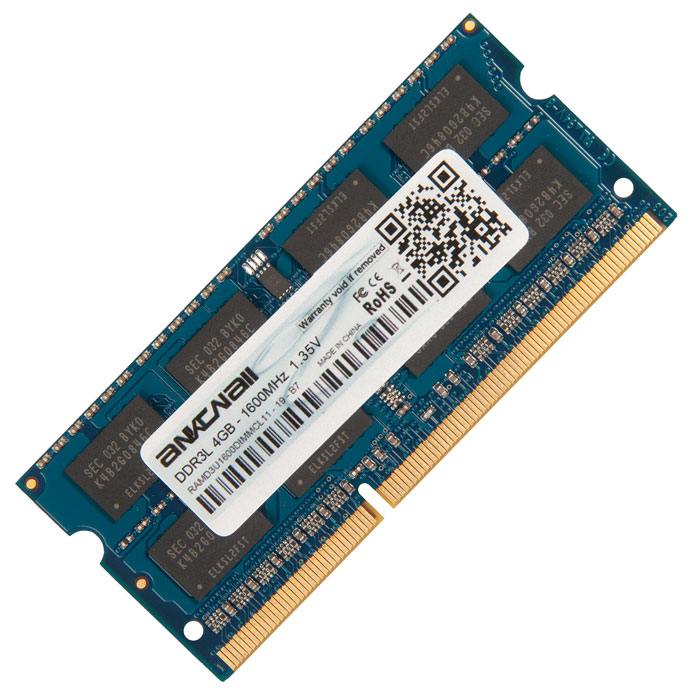 Память DDR3L SODIMM 4Gb, 1600MHz Ankowall (RAMD3S1600SODIMMCL11)