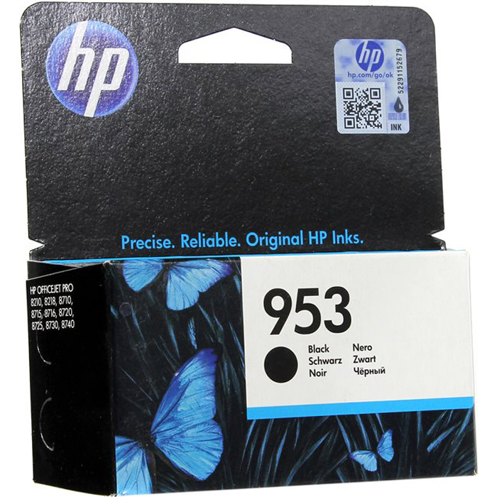 

Картридж струйный HP 953 (L0S58AE), черный, оригинальный, ресурс 1000 страниц для HP HP OfficeJet Pro 8710 / 8715 / 8720 / 8725 / 8730 / 7740 / 8210 / 8218, 953