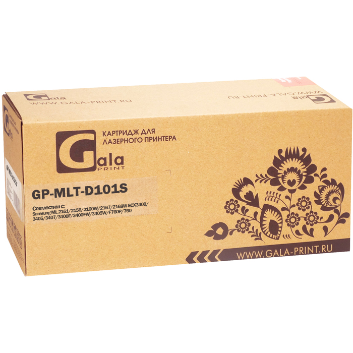 

Картридж лазерный GalaPrint GP-MLT-D101S (MLT-D101S), черный, 1500 страниц, совместимый для Samsung ML-2160 / 2165 / 2167 / 2168, ML-2165W / 2168W, SCX-3400 / 3405 / 3407, SCX-3405W, SCX-3400F / 3405F, SCX-3405FW для аппаратов, выпущенных до 01.07.2017