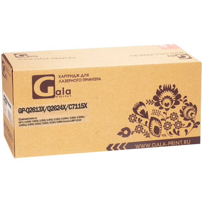 

Картридж лазерный GalaPrint GP-Q2613X/Q2624X/C7115X (Q2613X/Q2624X/C7115X), черный, 4000 страниц, совместимый, для LJ 1000/1005/1200/1300/1150/1150n/1300/1300n/1300xi/3300/3310/3320/3330/3380 Canon LBP-1210