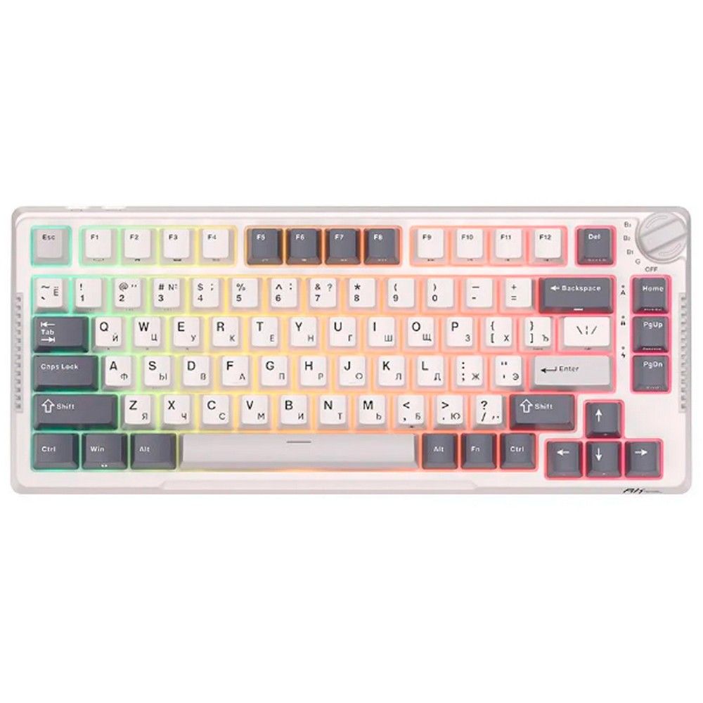 Клавиатура Royal Kludge RKH81, Bluetooth/Радиоканал/USB, белый/серый (RK-H81 White Night Blue switch)