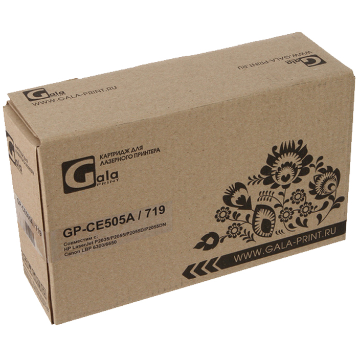 

Картридж лазерный GalaPrint GP-CE505A/CF280A/719 (CE505A/CF280A/719), черный, 2300 страниц, совместимый для LaserJet P2030/P2035/P2050/P2055/P2055D/P2055DN/Pro 400/M401/425, LBP 6300dn/6650dn/MF5840dn/5880dn/MF5940