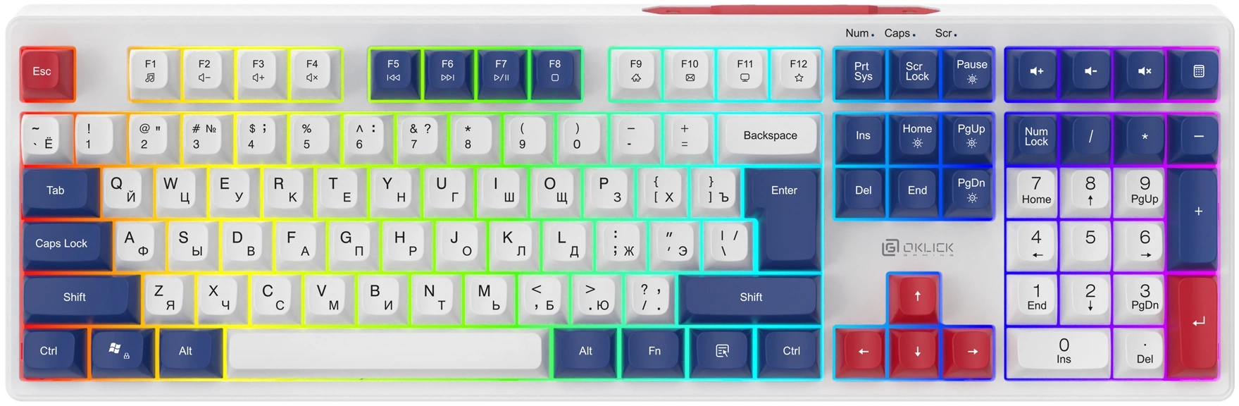 Клавиатура Oklick 725G, USB, белый (2070294)
