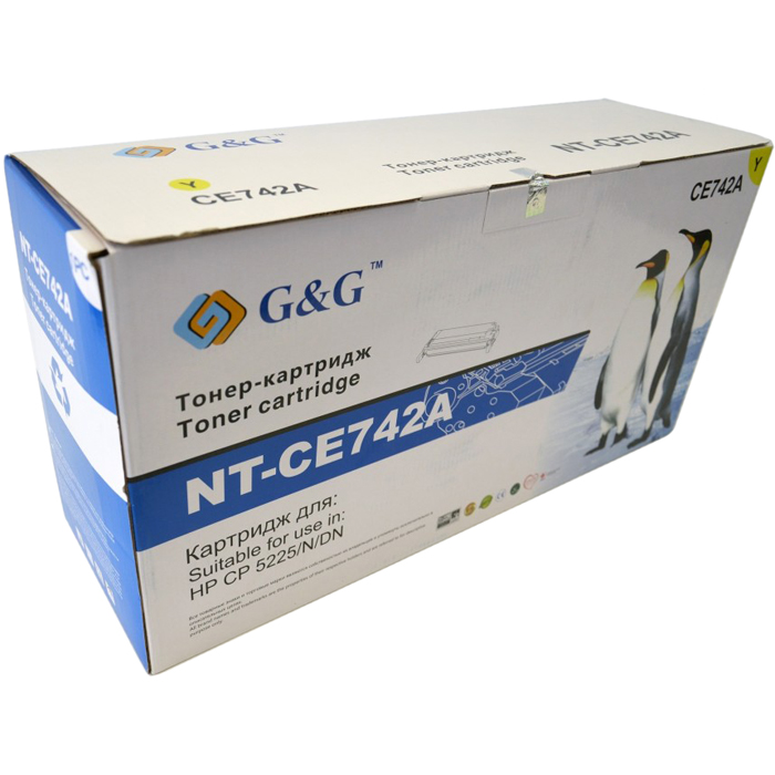 

Картридж лазерный G&G GG-CE742A/NT-CE742A, желтый, 7300 страниц, совместимый для Color LaserJet Professional CP5225 / CP5225dn / CP5225n