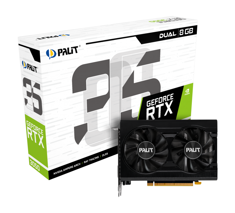PALIT GeForce RTX 3050 Dual 8GB(本体のみ) Видеокарта Palit NVIDIA GeForce RTX 3050 Dual V1, 8Gb GDDR6