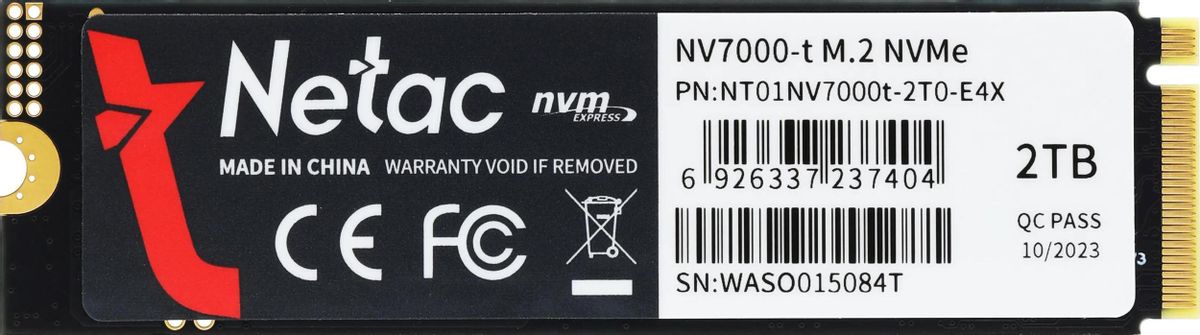 SSD Netac NV7000T 2Tb PCI-E 4.0 x4 (NT01NV7000T-2T0-E4X)
