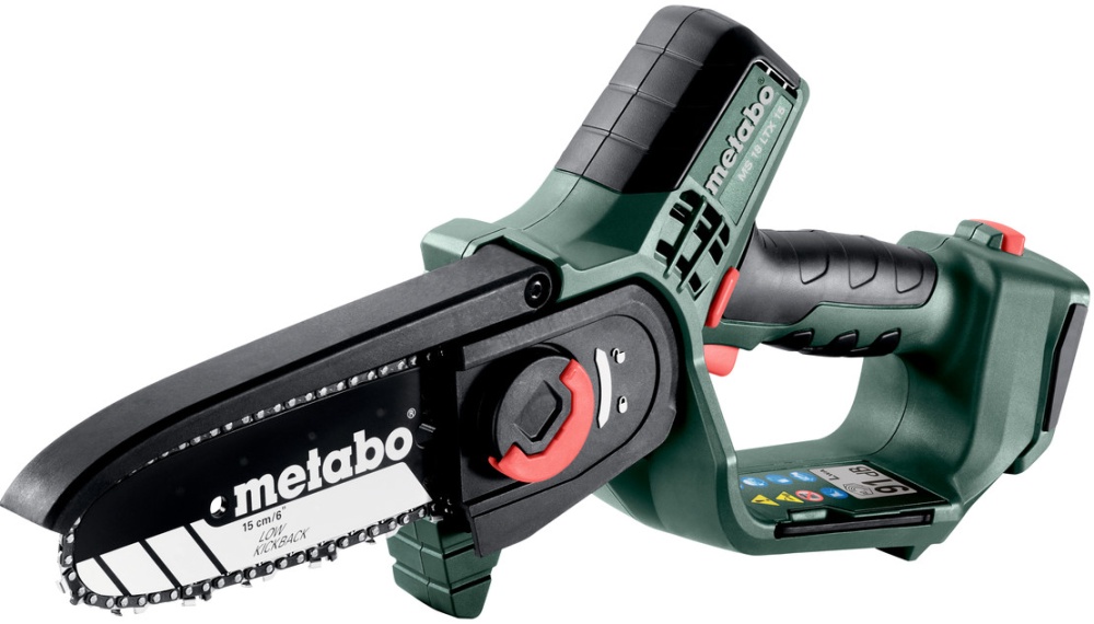 Пила цепная Metabo MS 18 LTX 15, аккумуляторная, 15 см