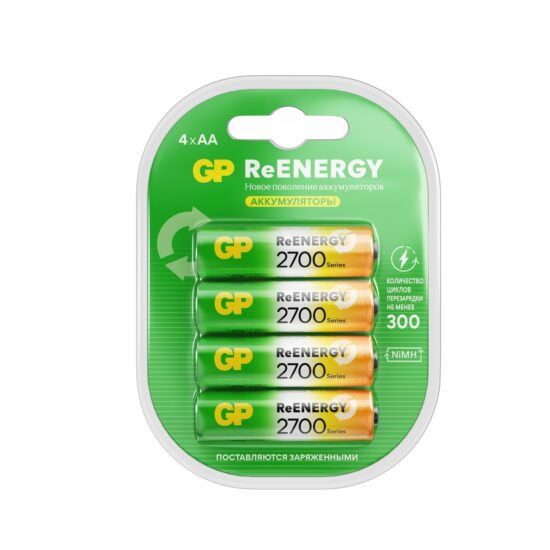 Аккумулятор GP ReEnergy, AA, 2.7 А·ч, 4 шт