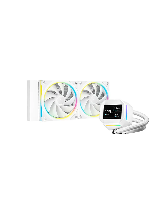 Жидкостное охлаждение Deepcool LM240 WH, 250 Вт, 2x120 мм