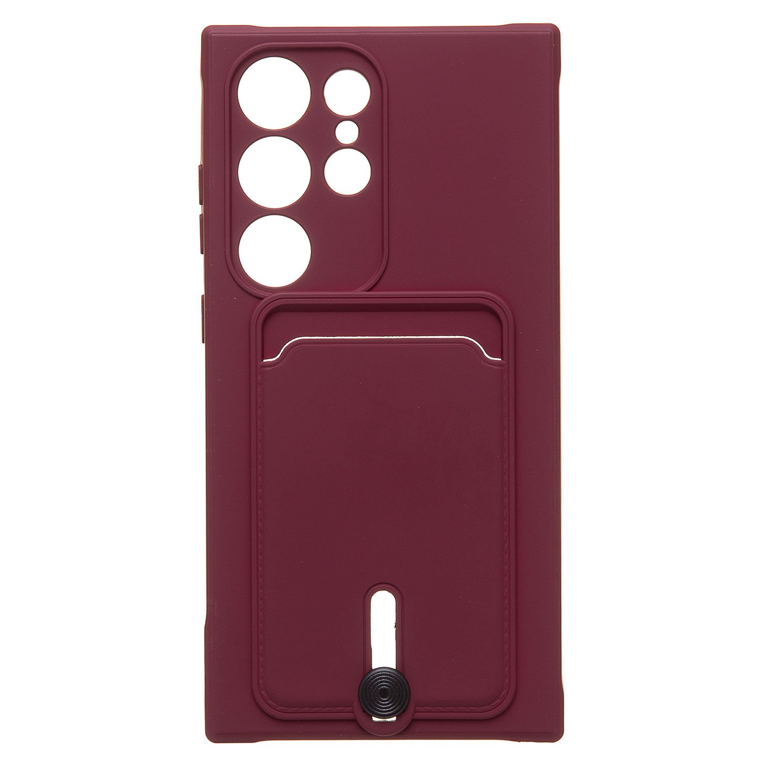 Чехол-накладка Activ SC304 с кардхолдером для смартфона Samsung Galaxy S24 Ultra, бордовый