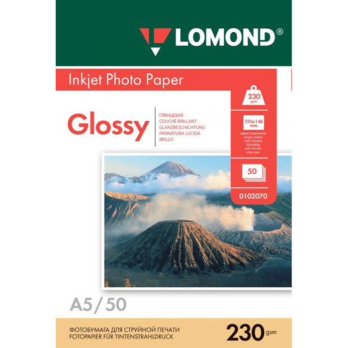 Фотобумага A5 глянцевая, 50 листов, Lomond