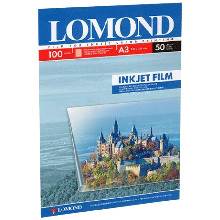 

Пленка Lomond для струйной печати, односторонняя, A3, 50 шт., прозрачная (0708315), Прозрачный