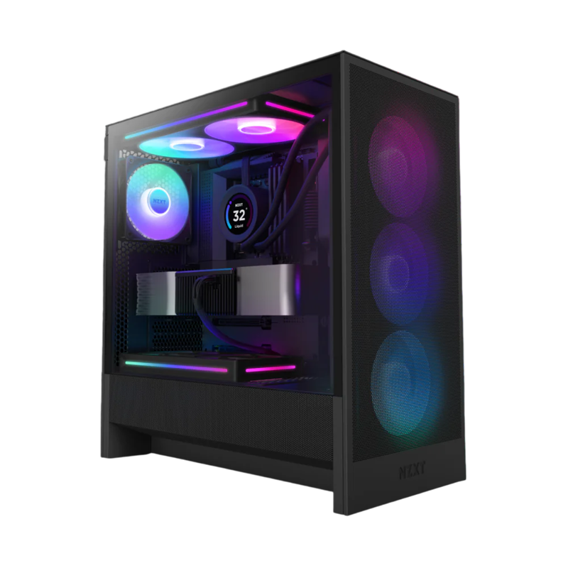 Корпус NZXT H5 Flow RGB, Midi-Tower, без БП, черный