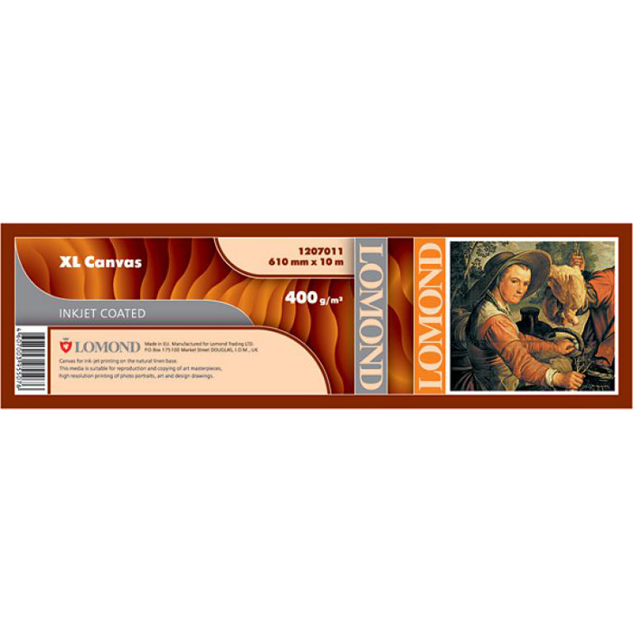 Холст рулон 24"(610мм) x 10 м, Lomond XL Natural Canvas Dye