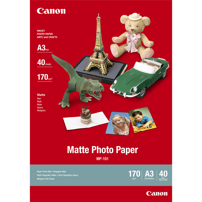 

Фотобумага A3 170 г/м² матовая, односторонняя, Canon MP-101 для струйной печати, Белый, MP-101