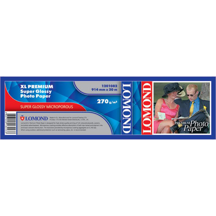 Бумага рулон 36"(914мм)x30 м, Lomond XL Premium Super Glossy Photo Paper