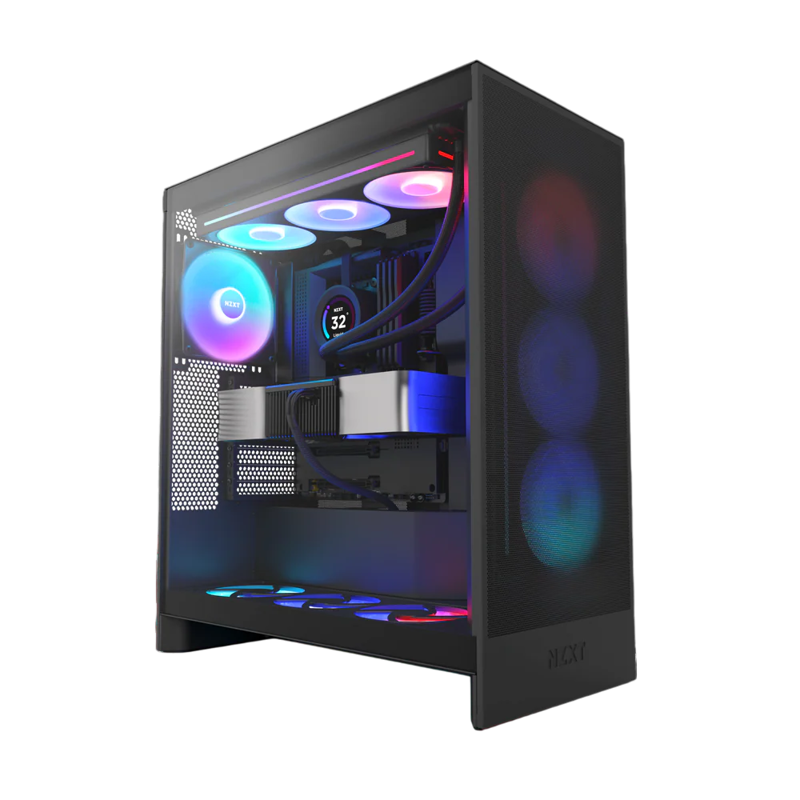 Корпус NZXT H7 Flow RGB, Midi-Tower, без БП, черный
