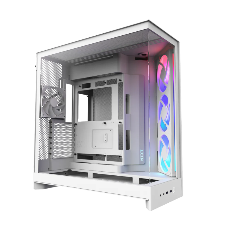 Корпус NZXT H9 Flow RGB, Midi-Tower, без БП, белый