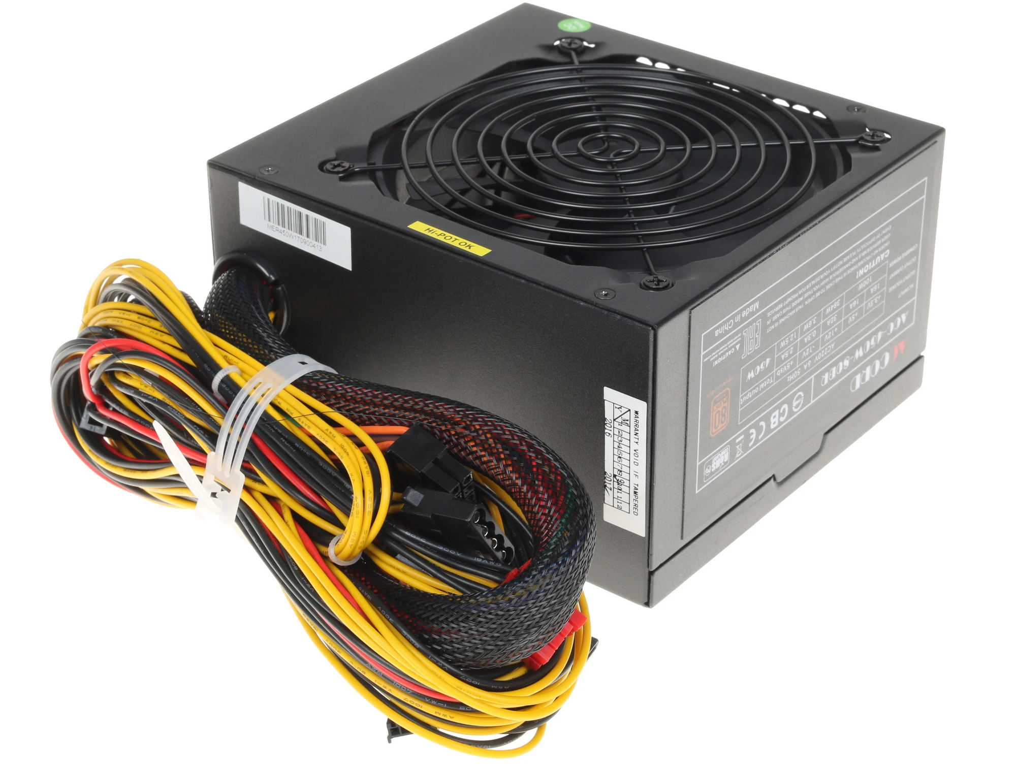 Блок питания 450 Вт, ACCORD ACC-450W-80BR, 120 мм 80 Plus Bronze