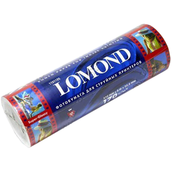 

Бумага рулон 21 см x 8 м, 170 г/м², суперглянцевая, Lomond Super Glossy Premium Photo Paper (1101105)